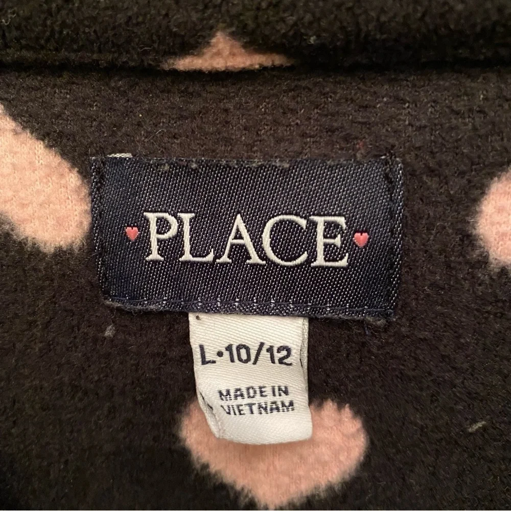 THE CHILDREN’S PLACE Girls Pink Heart 1/4 Zip Sweater Size 10/12 (L)
